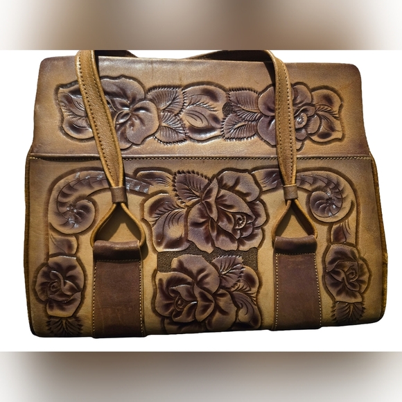 Rare Vintage Hand Crafted Leather Sholder Bag - Picture 2 of 7